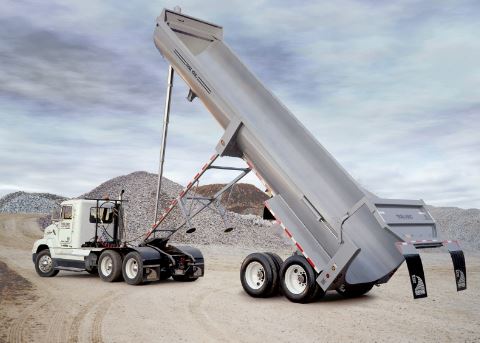 Semi-trailer end dump trucks