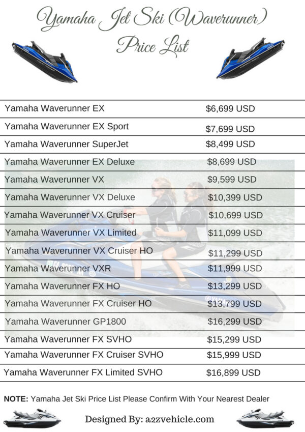 yamaha jet ski price list