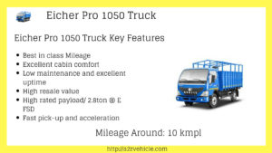 Eicher Pro 1050 Mileage Price Payload Specifications & Features
