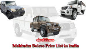 mahindra bolero price list